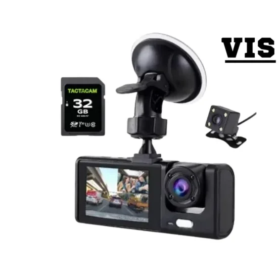 Cameră auto DVR cu cameră de marșarier și card 32GB